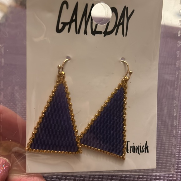 Erimish game day purple earrings. New‎ be in bag. - Picture 2 of 3